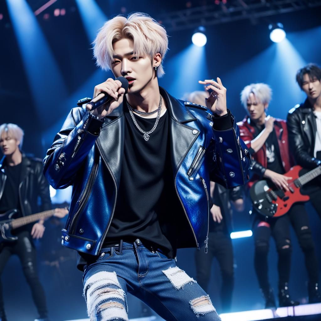 K-Pop Singer's Stage Performance in Fantasy Setting