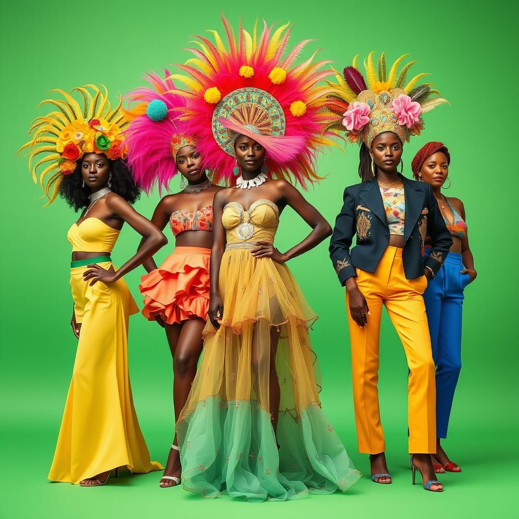 Women's Summer Fashion in Vibrant Carnival Style