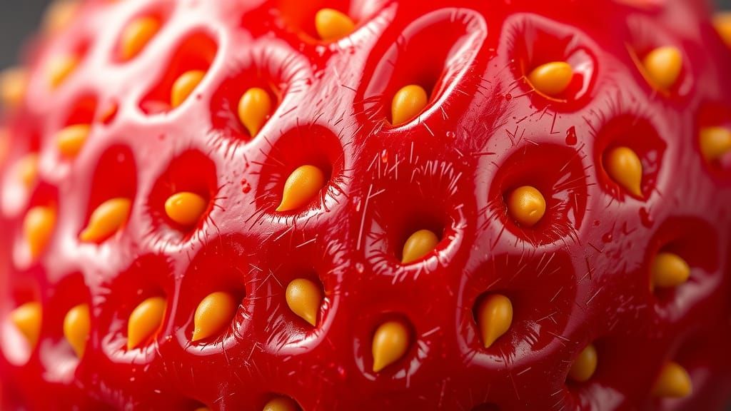 Macro Strawberry: A Landscape of Textures and Colors