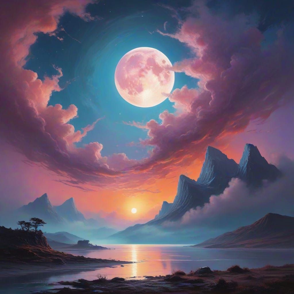 Celestial Harmony in Dreamy Blues and Purples