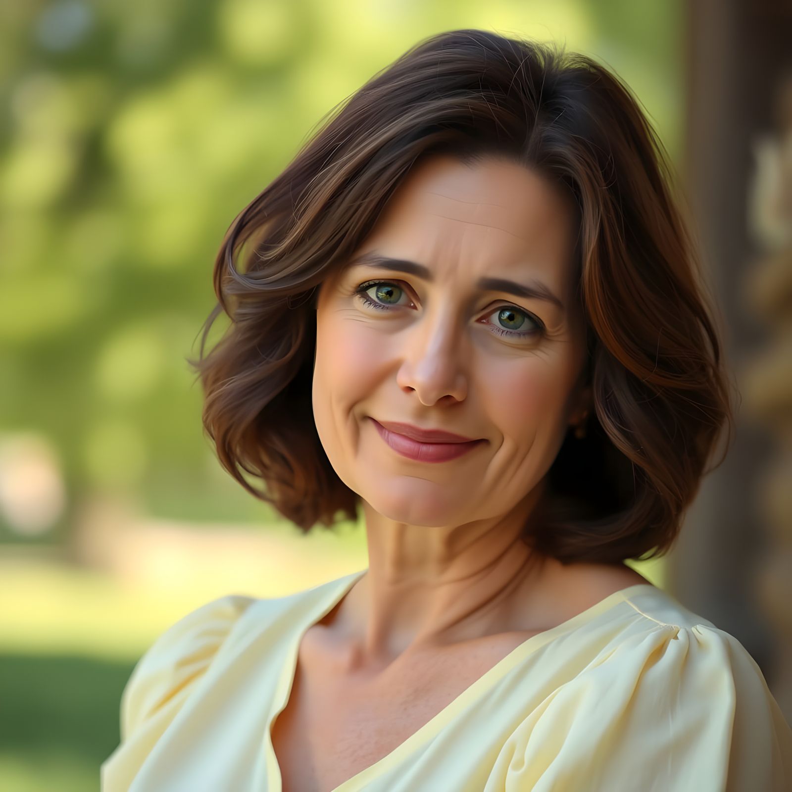 A Woman in a Park, Captured in Soft Focus