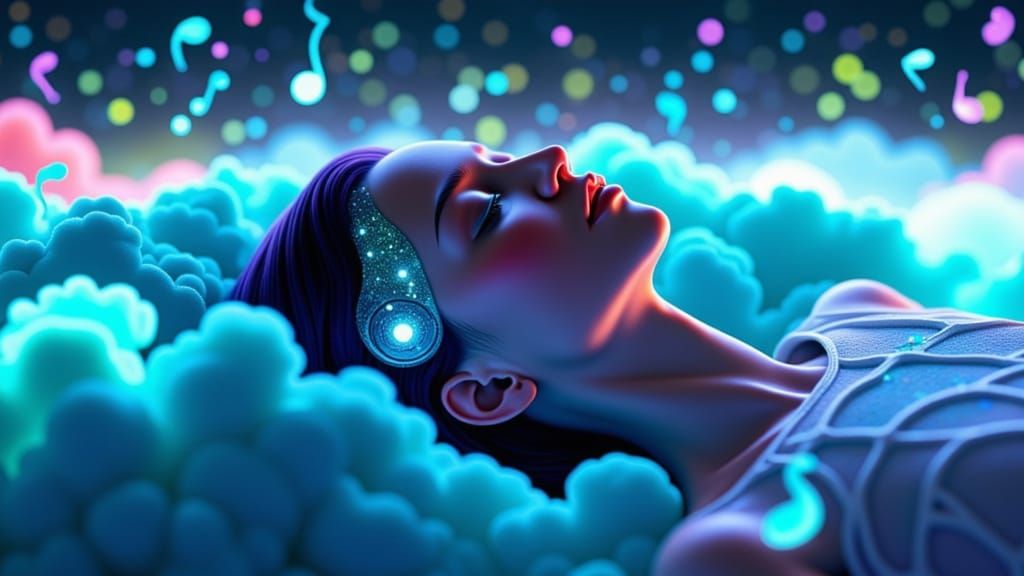 Sleek Futuristic Thought Implant in Serene Slumber