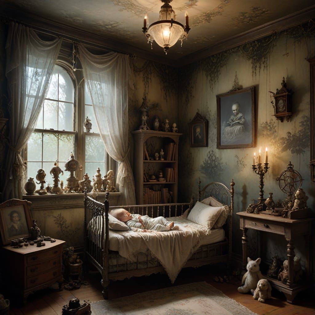 Spectral Baby in Victorian Nursery