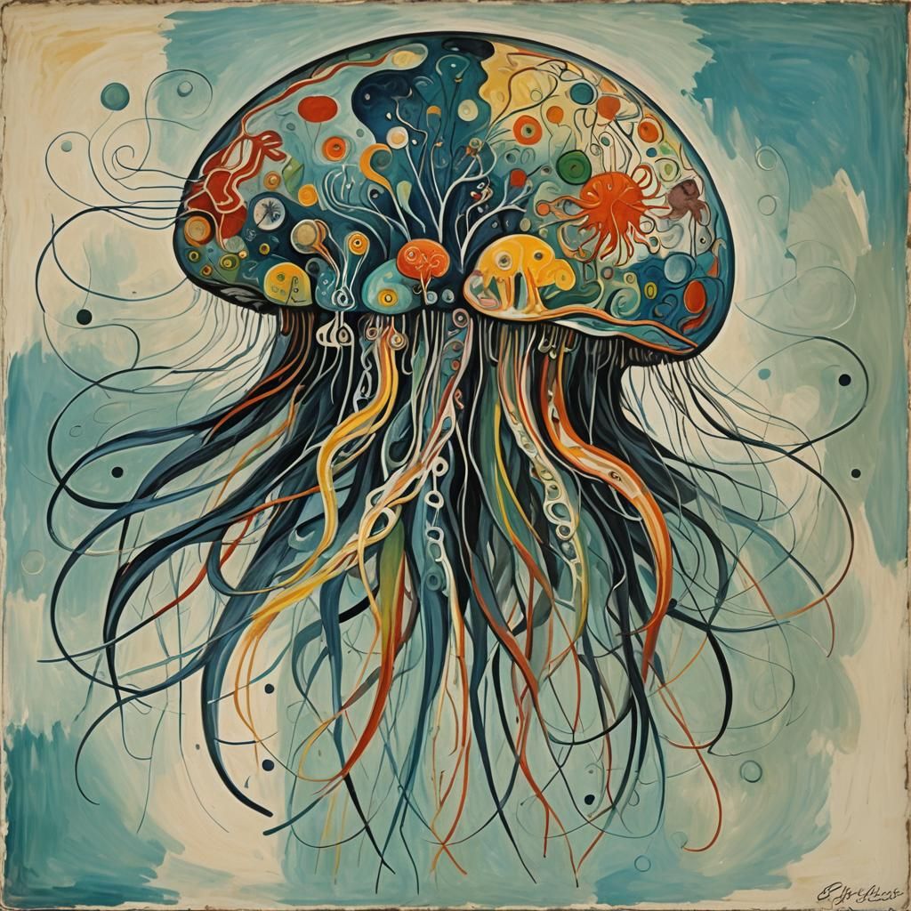 Brain Jellyfish in Post-Impressionistic Style