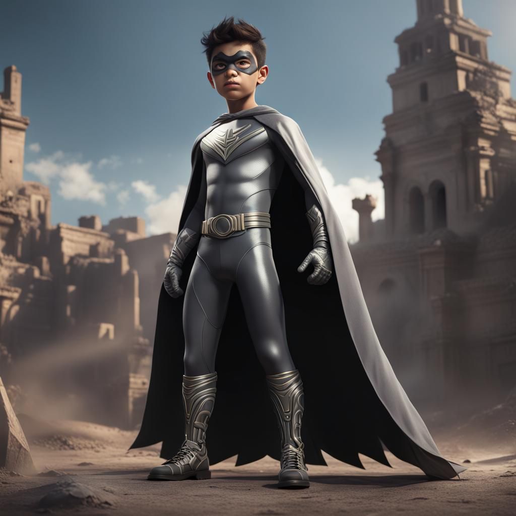 Mexican Boy Superhero in Detailed Digital Art