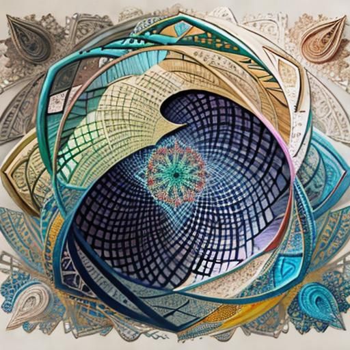 Kaleidoscopic Fractal Mandala in Symmetrical Design