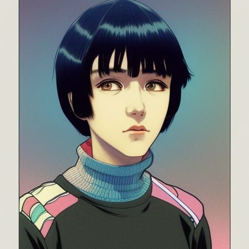 80's Anime Style Portrait with Volumetric Lighting