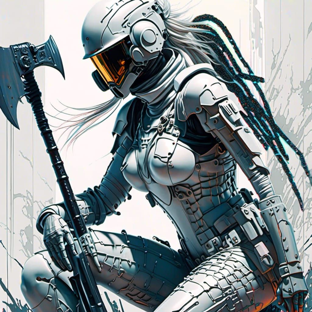 Woman with Axe: Digital Airbrush Rendering