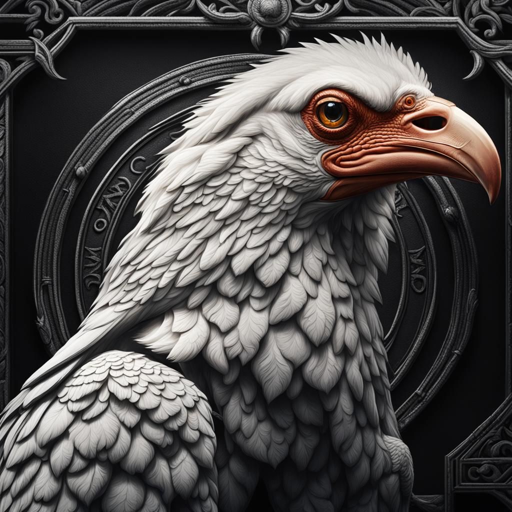 Albino Raven on GMB Logo: Hyperrealistic Image