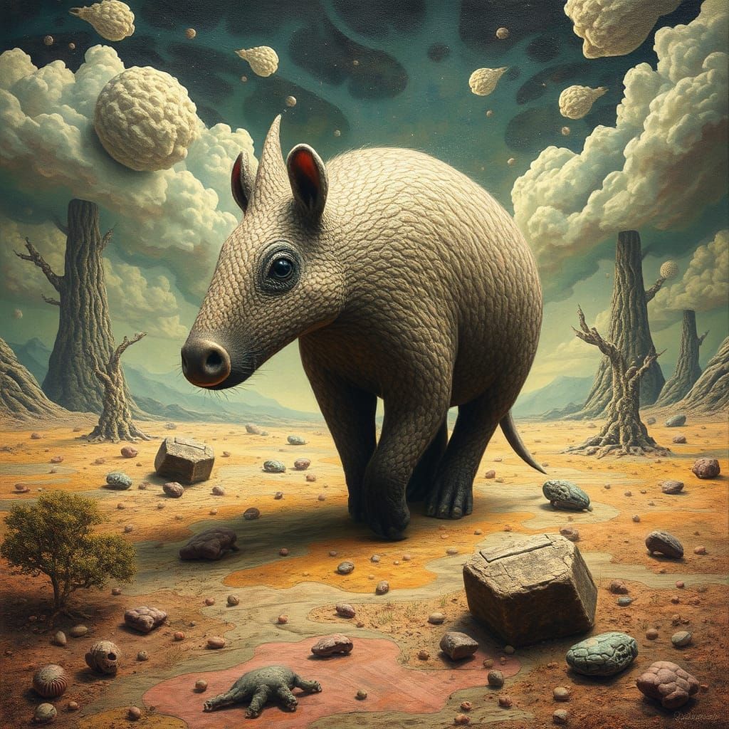 Tapir in a Surreal Alien Landscape