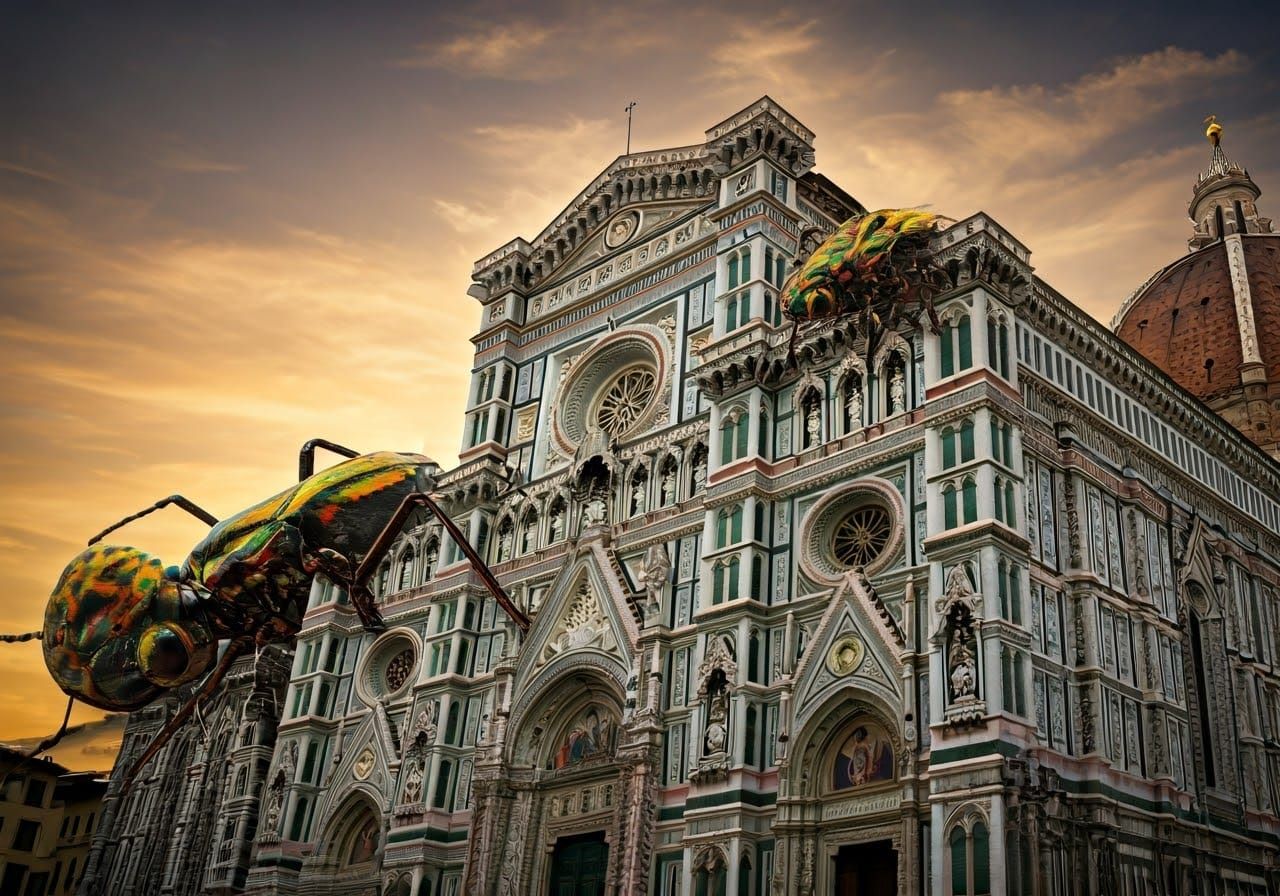 Graphosoma Italicum Ascends Duomo in Firenze: Hyperrealistic...