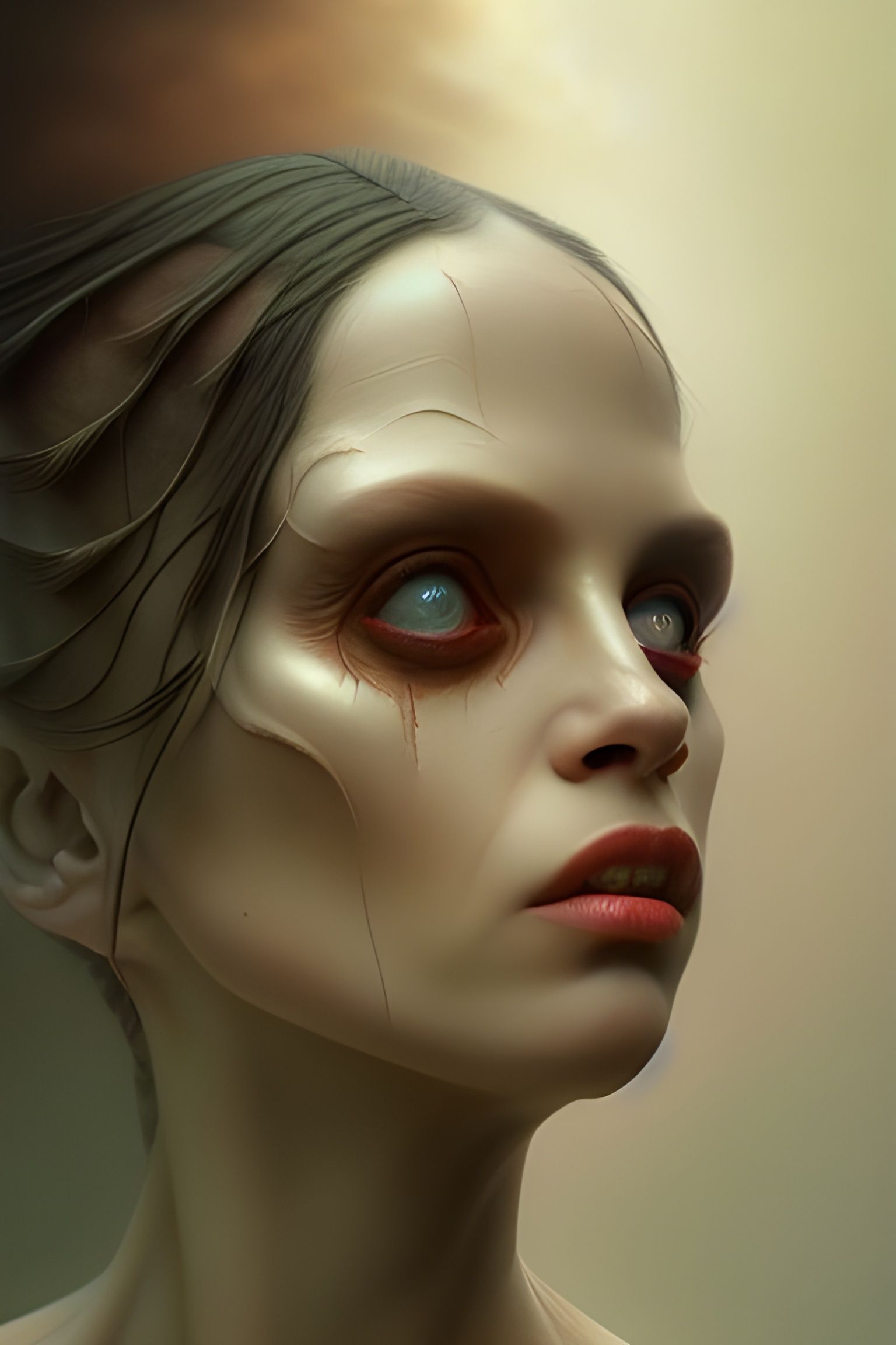 Surreal Hellraiser Portrait in Digital Art Style