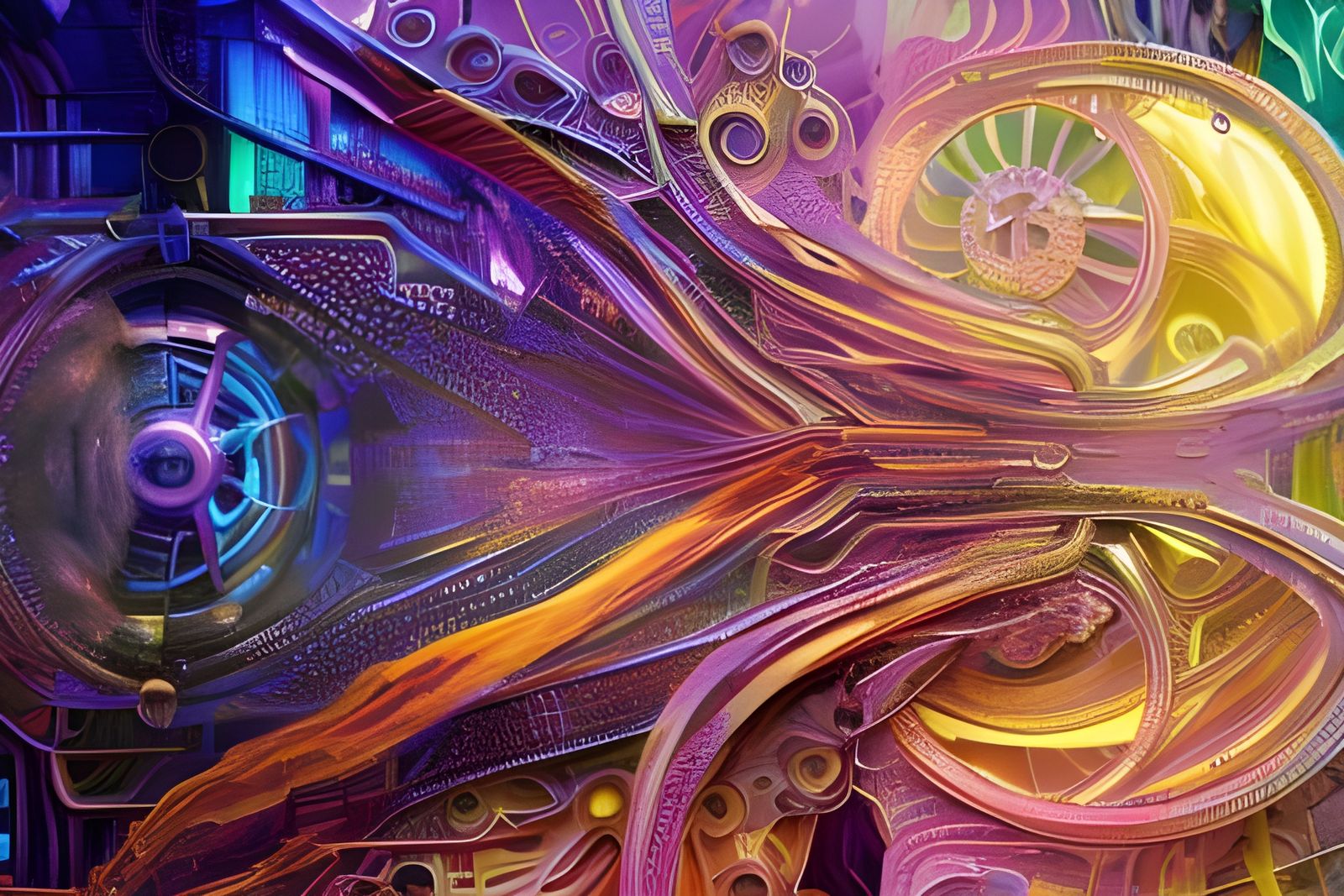 Iridescent Motor Windings Deconstruction in Digital Painting