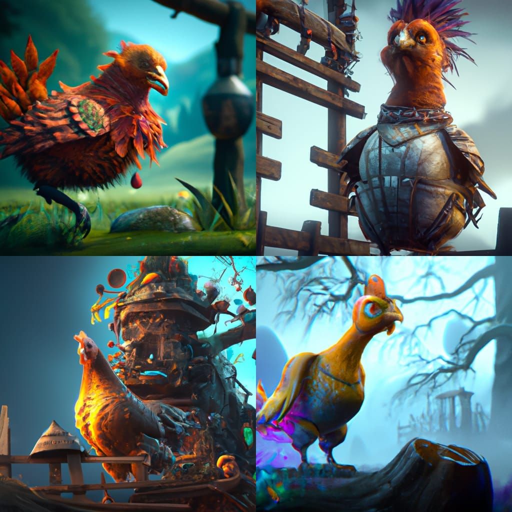 Detailed Chicken Matte Painting in Unreal Engine