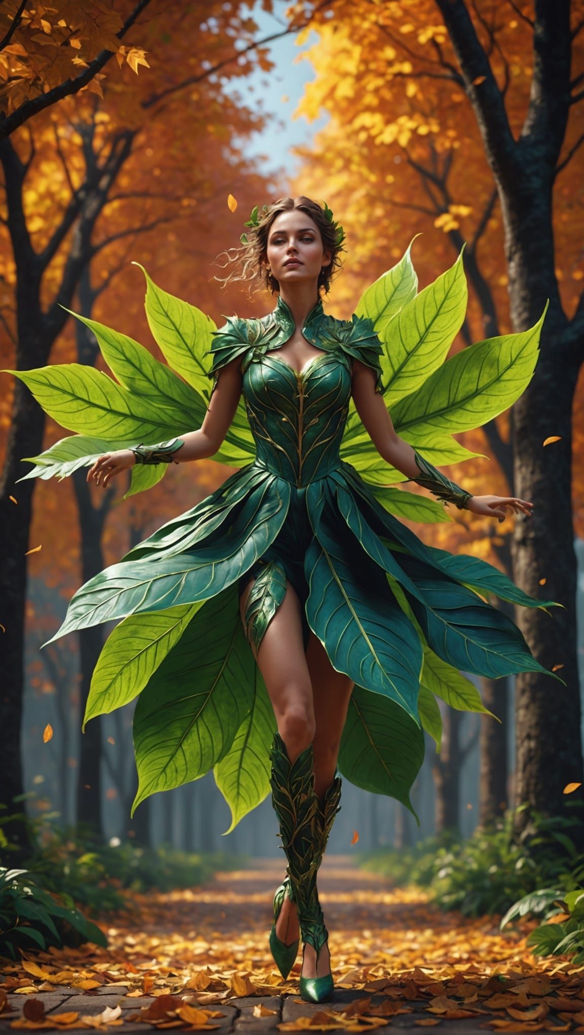 Sensual Leaf Dancing in the Wind