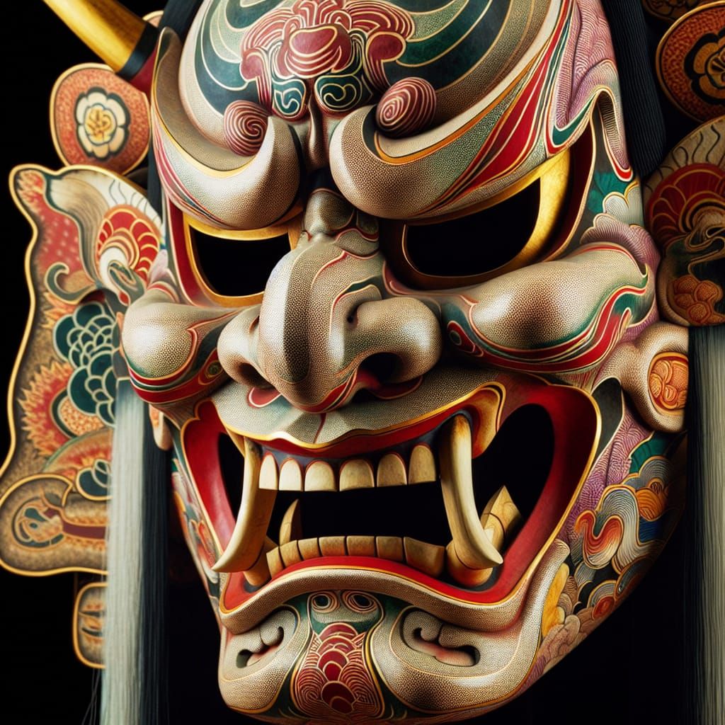 Noh Mask, Kamakura Period