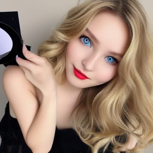 Charming Blond Model Portrait in Hyperdetailed Style