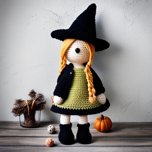 Cute Crocheted Witch Doll: Handmade Charm
