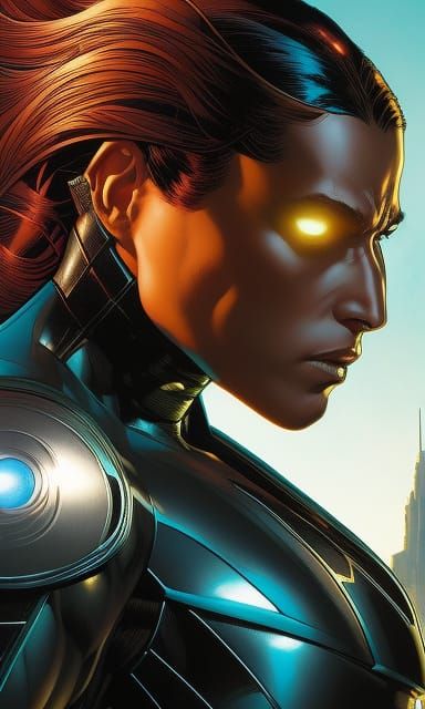 Superhero Comic Portrait with Onomatopoeia in Artstation Sty...