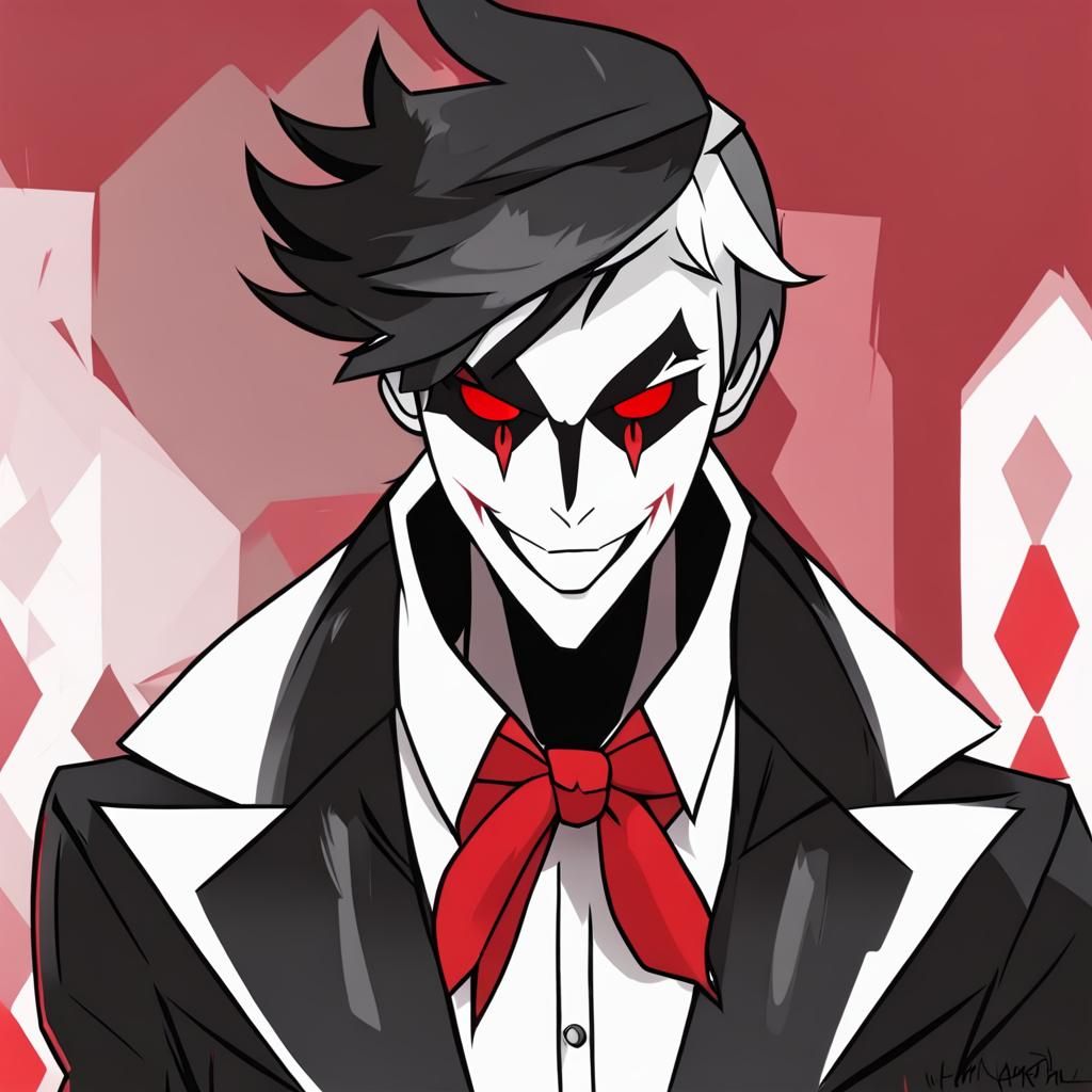 Alastor from Hazbin Hotel as Human in Red and Black