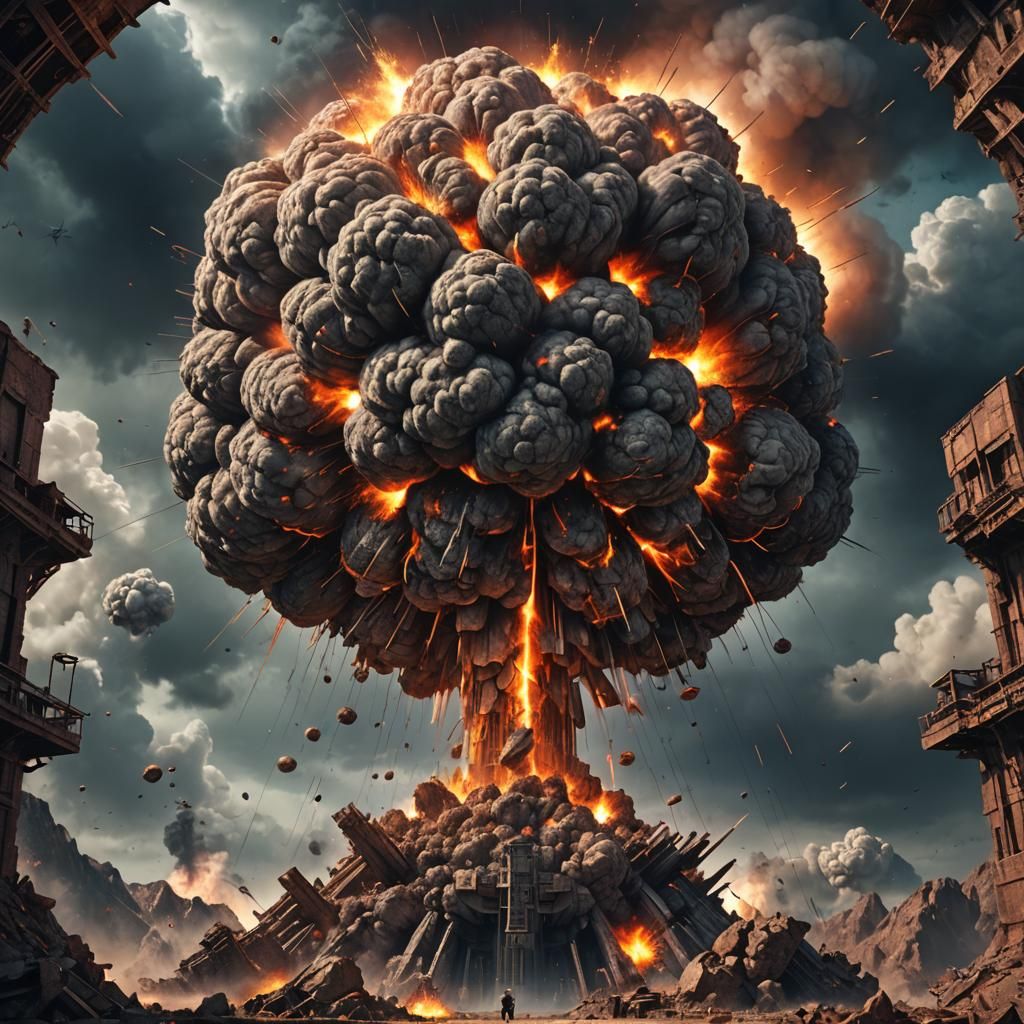 Atomic Bomb Strength Graph: Detailed Fantasy Art