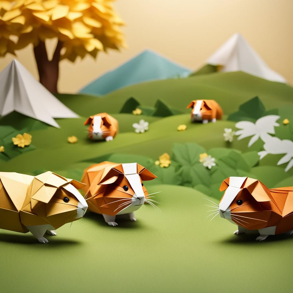 Guinea Pigs Graze in Sound of Music Style