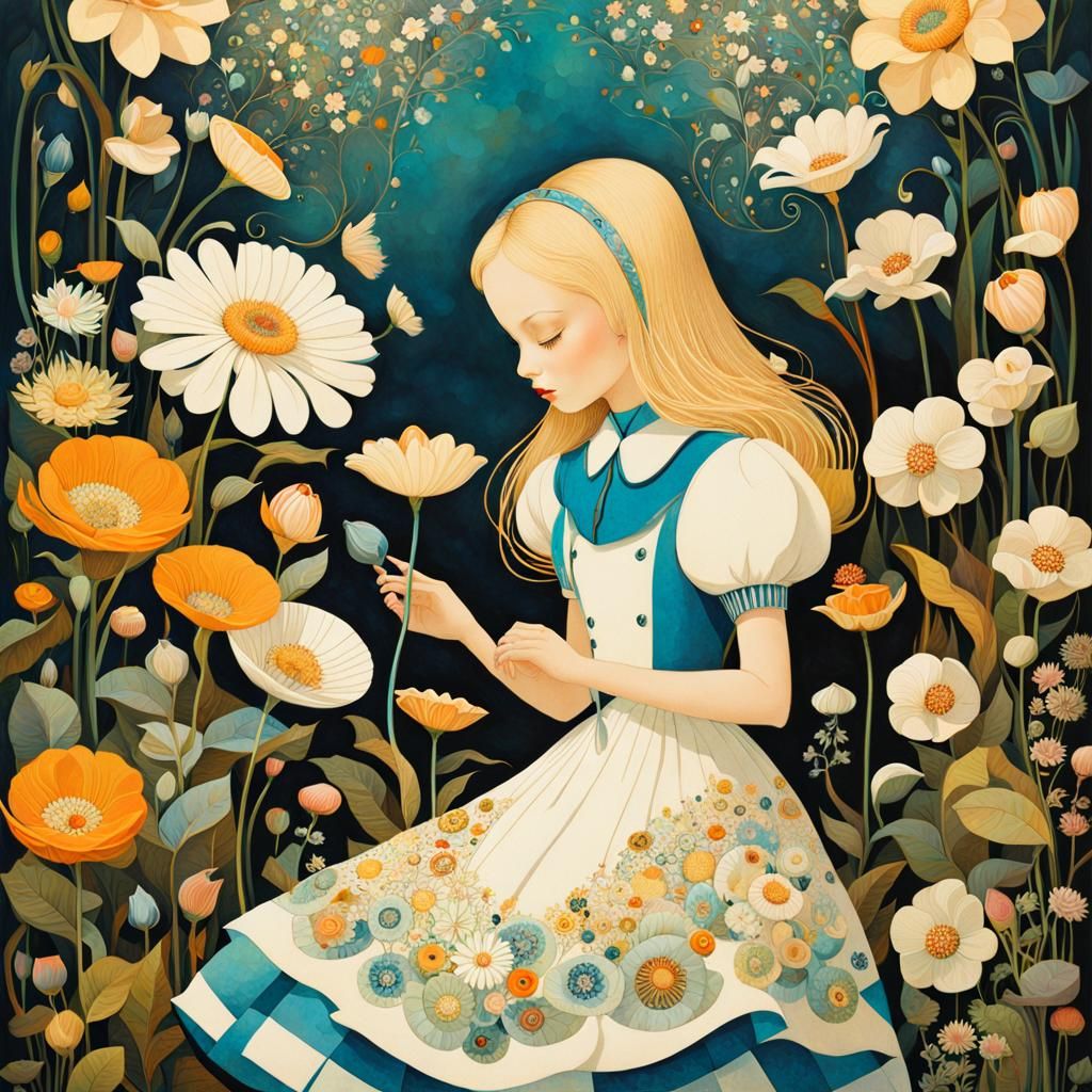 Alice in Wonderland Talking Flowers: Ornate Dreamscape