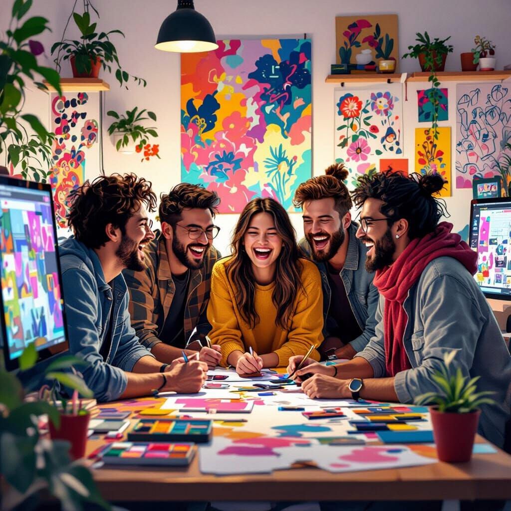 Friends Creating Art in a Cozy Studio