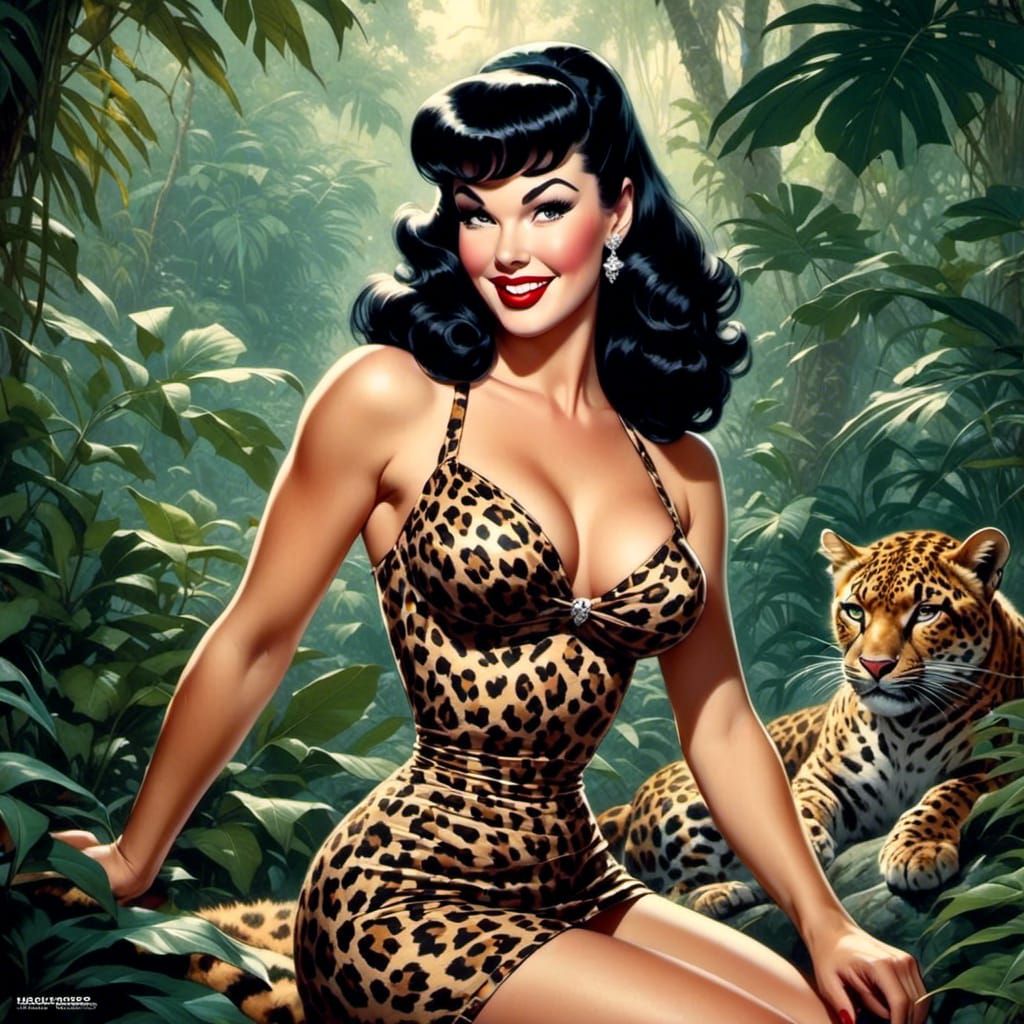 Bettie Page in Jungle, Comic Book Art