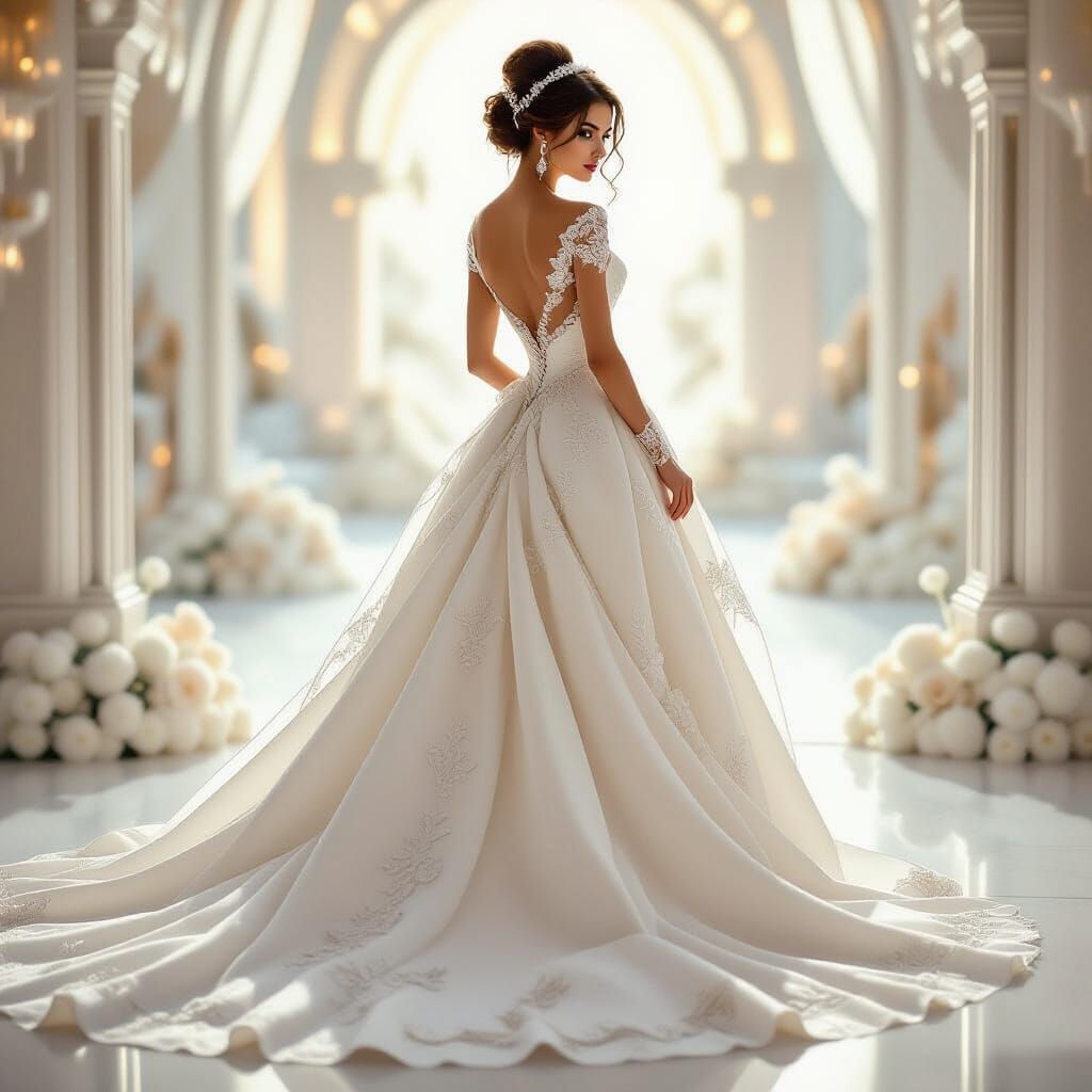 Futuristic Cinderella in Chantilly Lace Gown