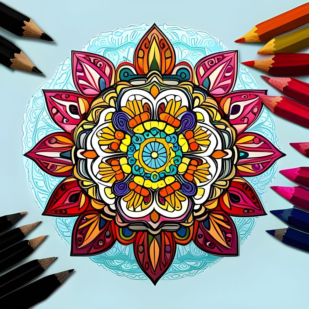 Floral Mandala Coloring Book Page