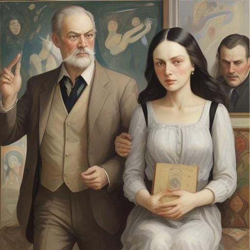 Savings Bank Scene in Mixed Artistic Styles