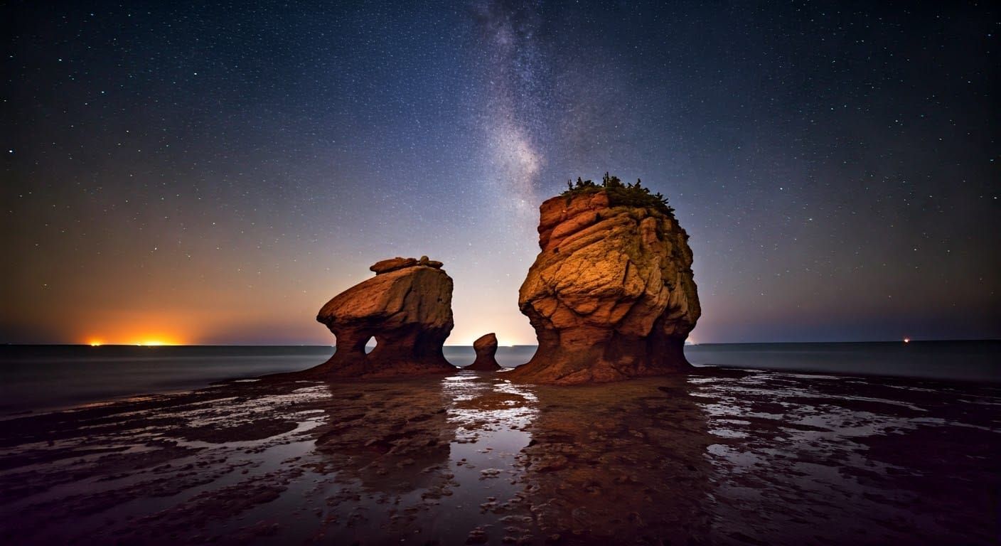 New Brunswick's Bay of Fundy at Night