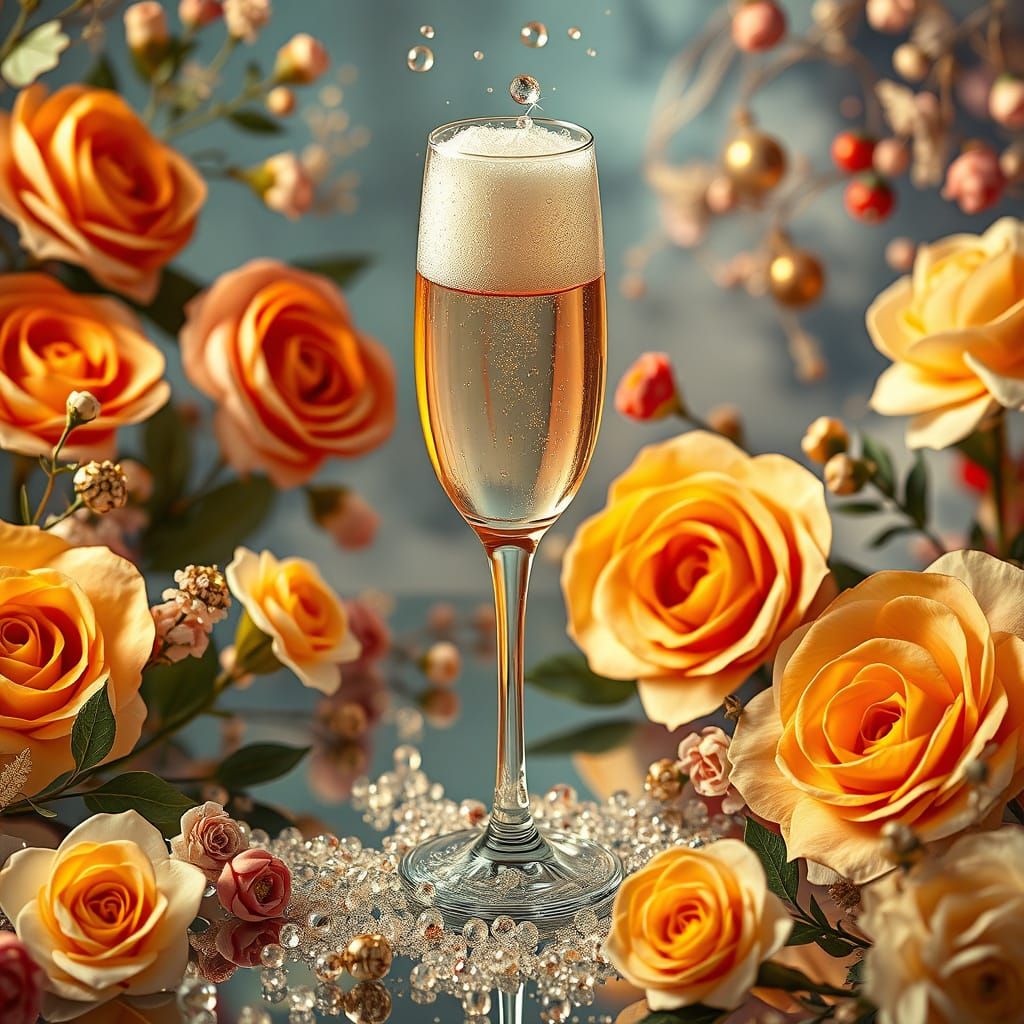 Bubbly Champagne in Whimsical Luxury