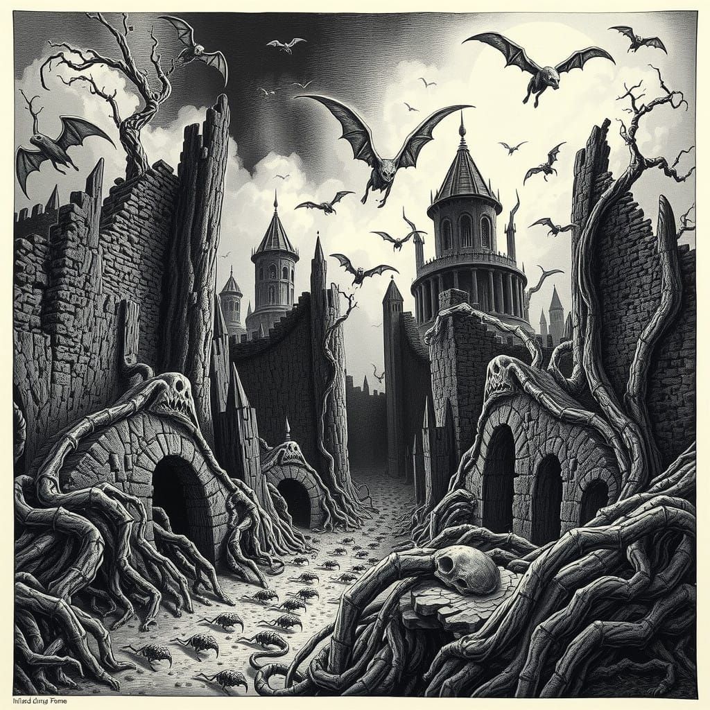 Gothic Ruins of Twisted Nightmares