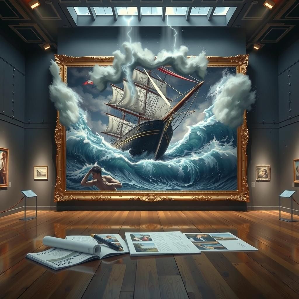 Schooner Painting Plunges Museum Guest into Stormy Seas