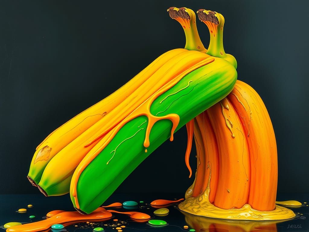 neon surreal Bananas