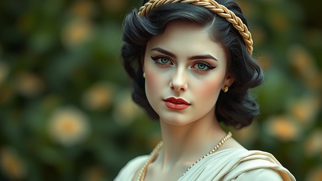 Athena as 1930s Hollywood Star in Hyperrealism