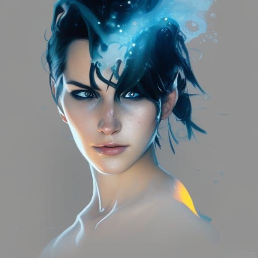 Icy Portrait in Hyperdetailed Art Nouveau Style