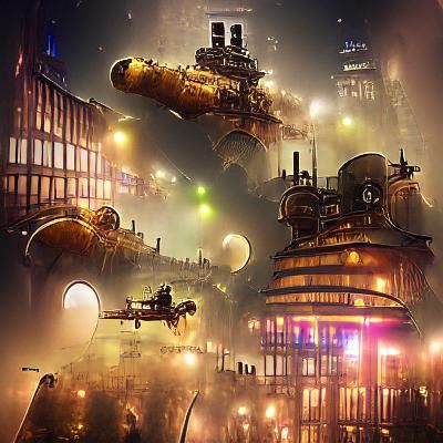 Steampunk Cityscape: A Clockwork Dream