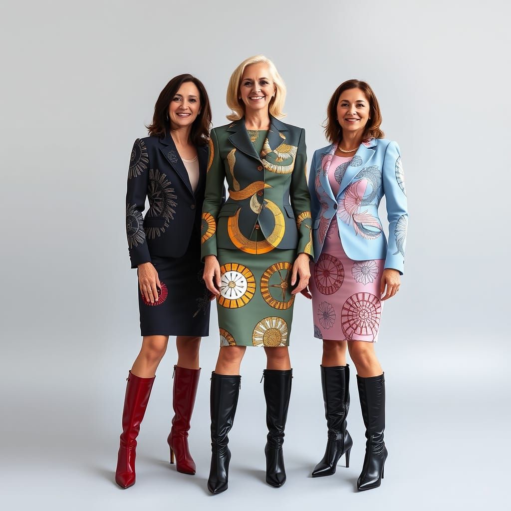 Businesswomen in Rotating Blade Fashion, Digital Art