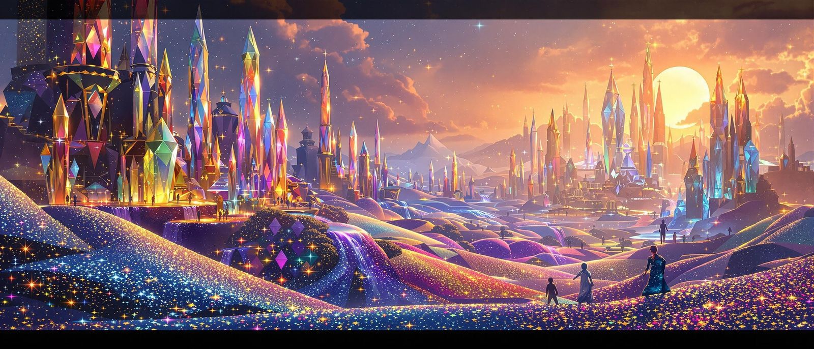 Crystal Spires and Iridescent Wonders in a Realm of Enchanti...