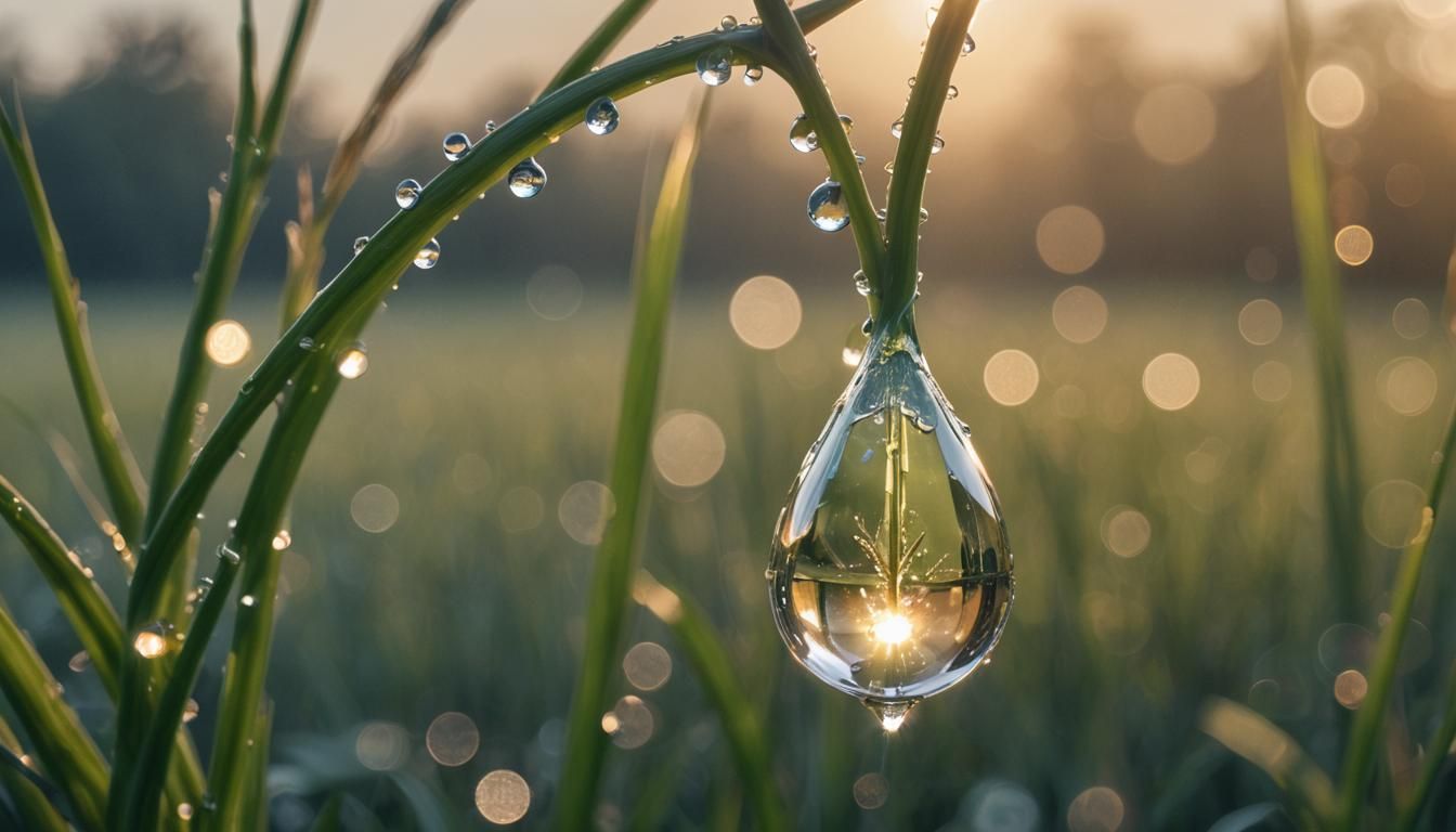 Dewdrop Reflects Sun: Ethereal Fantasy in Rococo Style