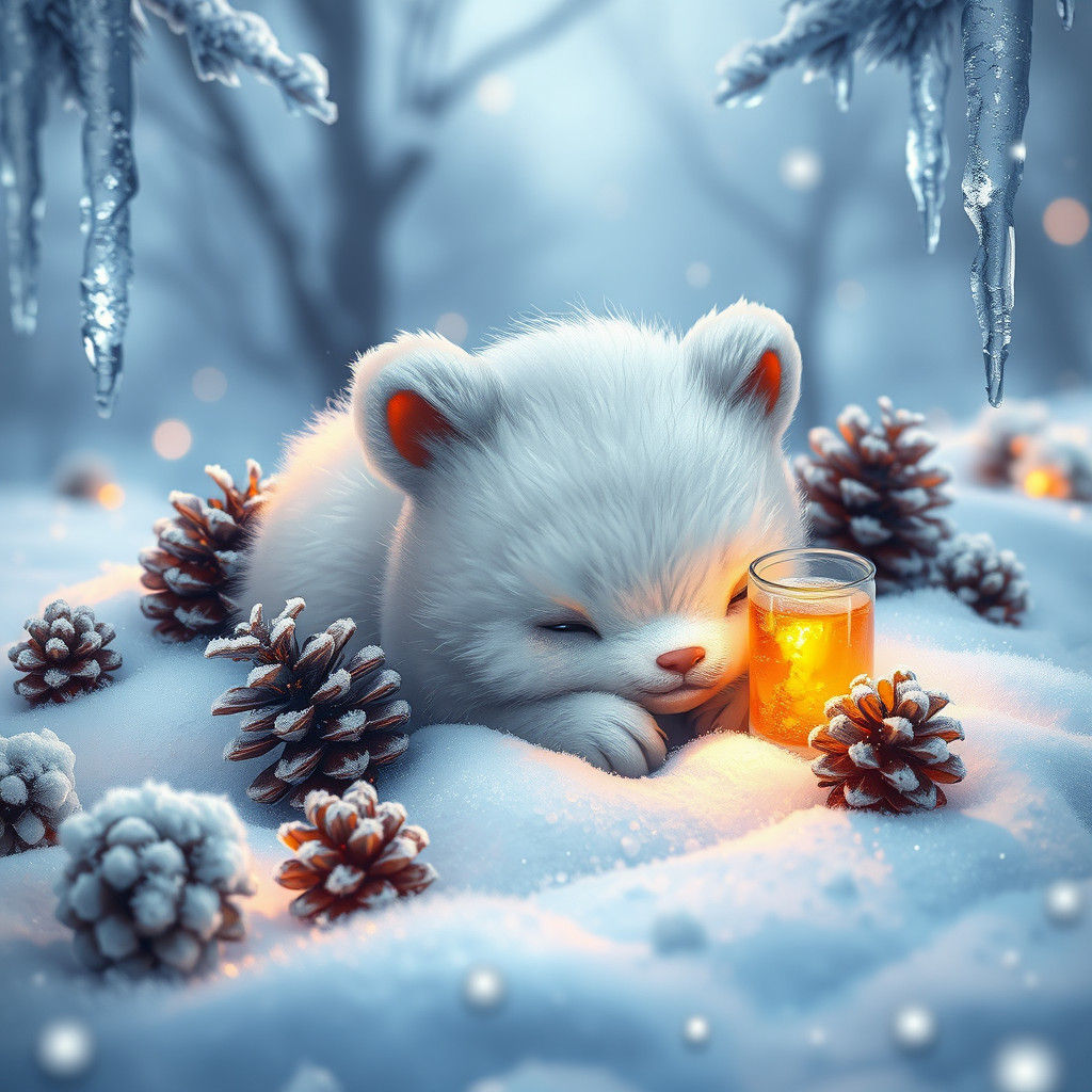 Polar Bear in Winter Wonderland: Digital Matte Painting