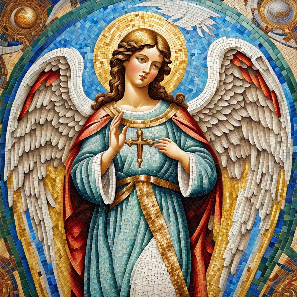 Colorful Angel Mosaic Art