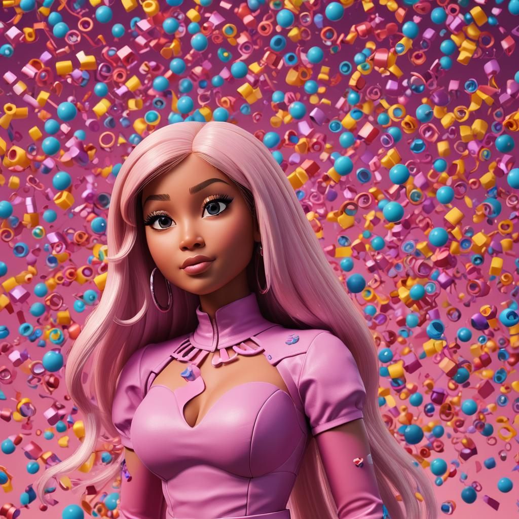 Nicki Minaj as Pixar-Style 3D Digital Art