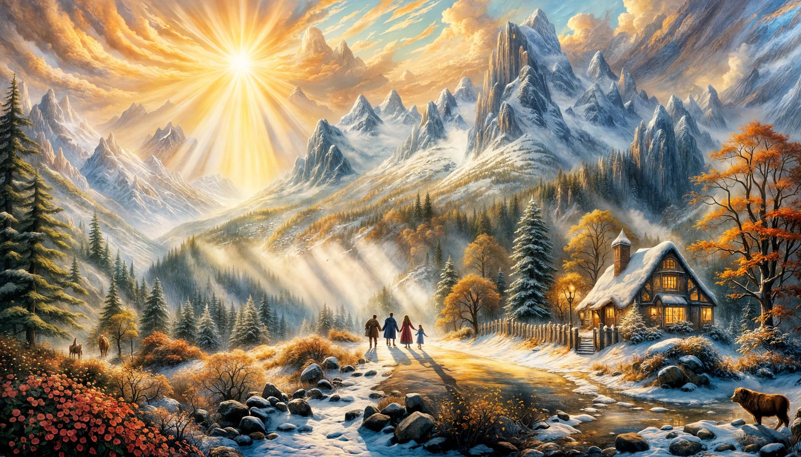 The Pevensies Enter Narnia: Watercolor Fantasy Painting