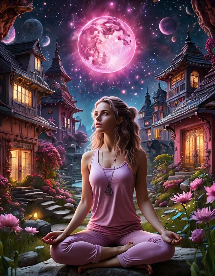 Meditation under a pink moon