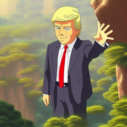 Donald Trump in Studio Ghibli Anime Style