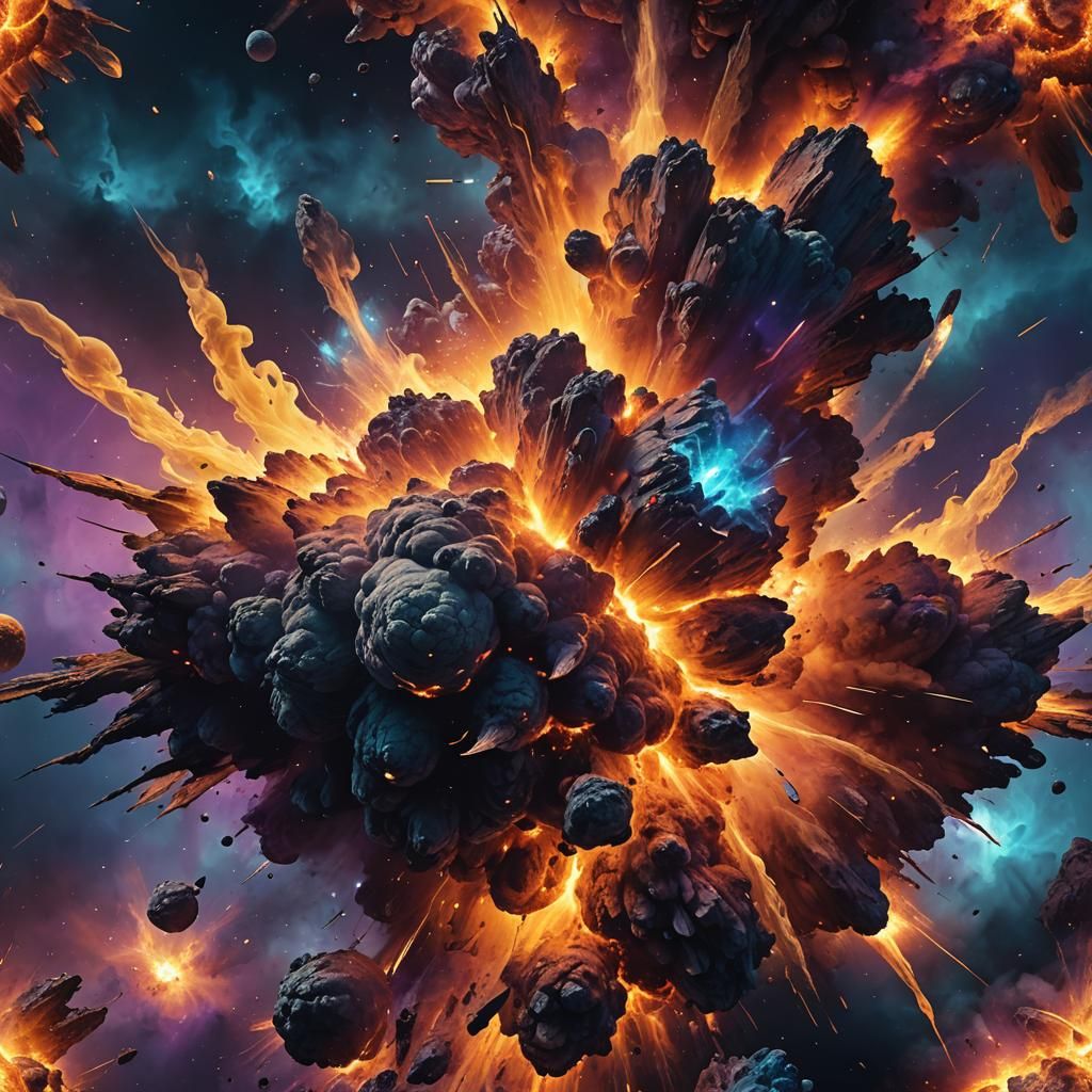 Earth Exploding in Space: Cinematic Matte Painting